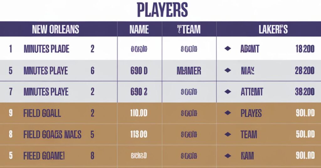 Key Player Statistics Breakdown