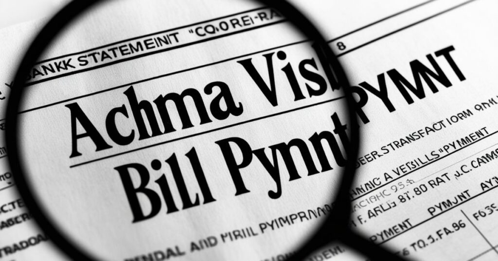 What is ACHMA VISB BILL PYMNT on your bank statement?